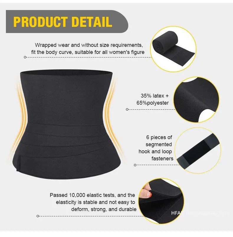 Women Waist Bandage Wrap Trimmer Belt Waist Trainer Shaperwear Slimming Fat Burning For Postpartum Sheath Belt