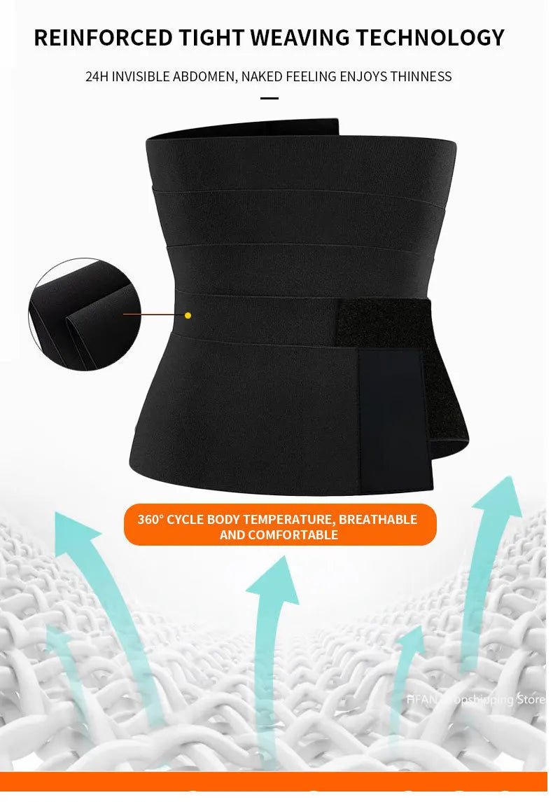 Women Waist Bandage Wrap Trimmer Belt Waist Trainer Shaperwear Slimming Fat Burning For Postpartum Sheath Belt