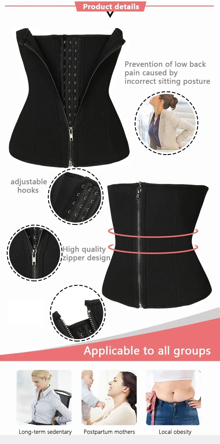 Women Tummy Control Waist Slimming Belt Weight Loss Waist Trainer Body Shaper Corset Belly Sheath Shapewear Compression Girdle