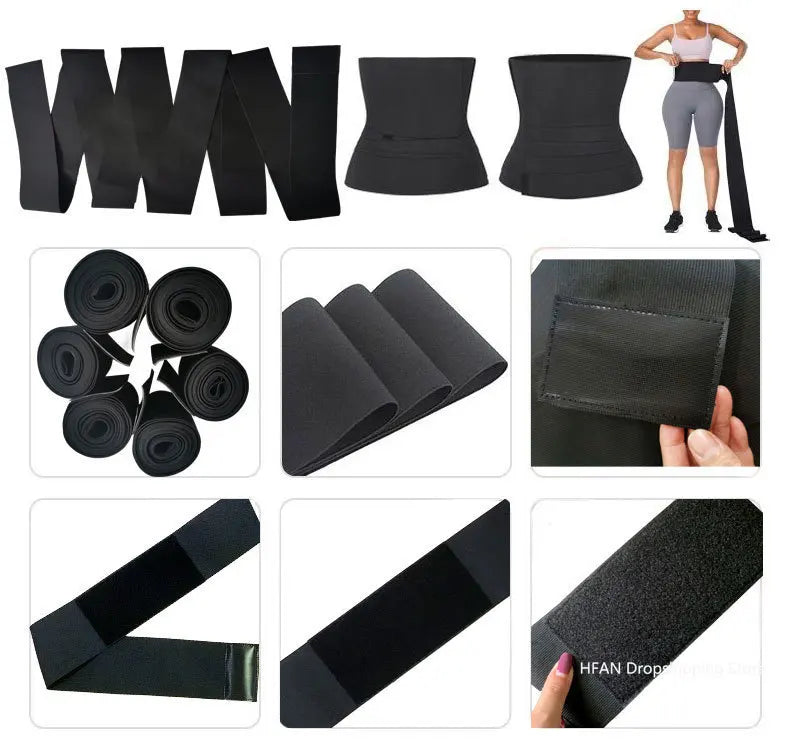 Women Waist Bandage Wrap Trimmer Belt Waist Trainer Shaperwear Slimming Fat Burning For Postpartum Sheath Belt