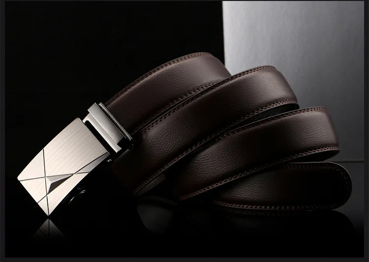 Hot Selling Men Belt Fashion Pu Alloy Automatic Buckle Business Affairs Casual Decoration Belt Men's Belts 3.5cm Luxury Belt