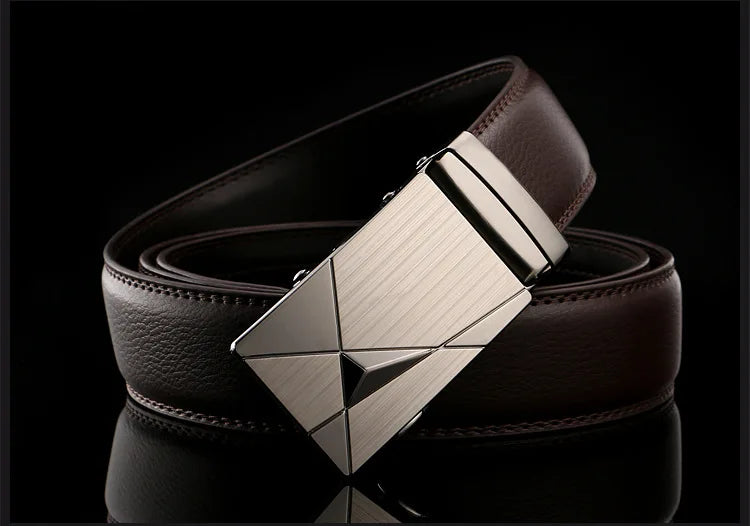 Hot Selling Men Belt Fashion Pu Alloy Automatic Buckle Business Affairs Casual Decoration Belt Men's Belts 3.5cm Luxury Belt