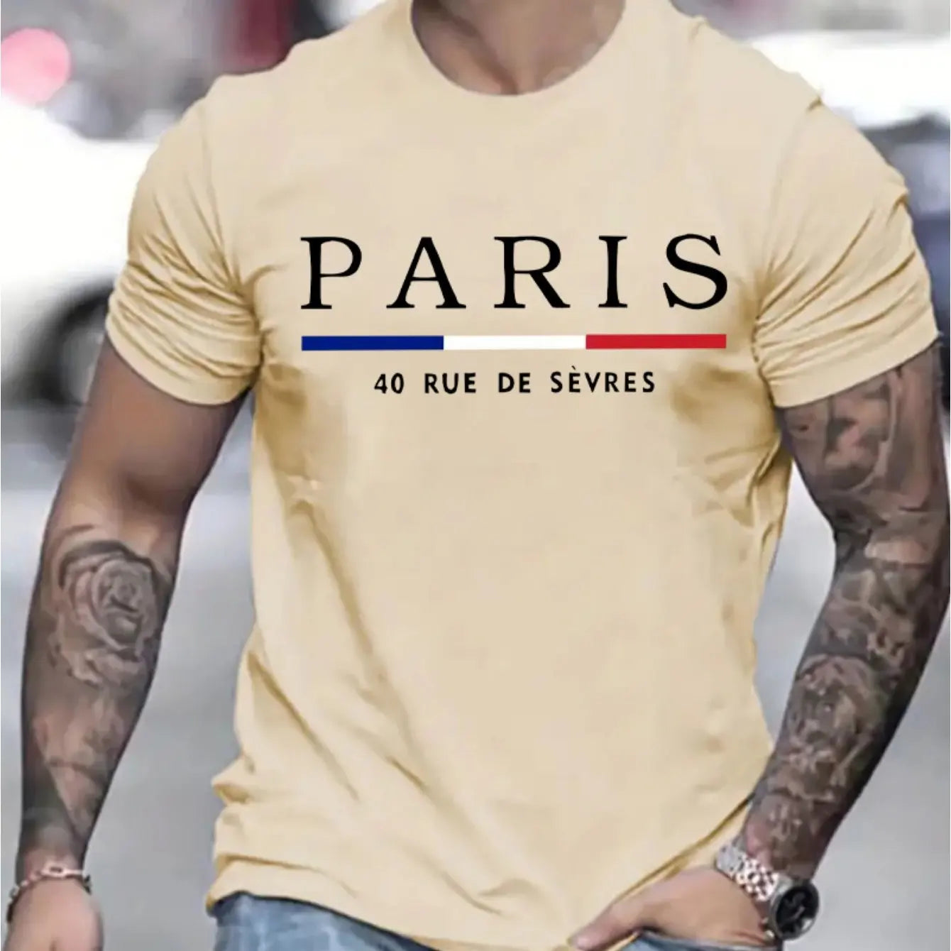 Paris Shirts Men's T-Shirts 3D Print Mens Clothes Short Sleeve Mens T Shirt Crew Neck Oversized T Shirt Fashion Men's Clothing ﻿