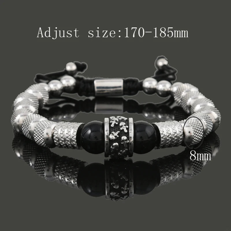 Luxury Set Helmet Bracelets Enemal Bangle Men Viking Logo Stainless Steel Cuff Bracelet For Gentleman style Pulseras Jewelry