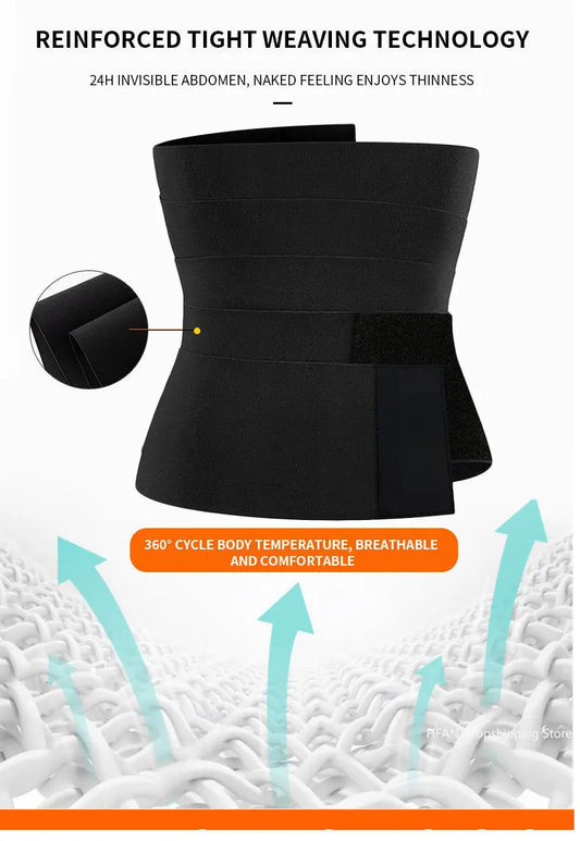 Women Waist Bandage Wrap Trimmer Belt Waist Trainer Shaperwear Slimming Fat Burning For Postpartum Sheath Belt