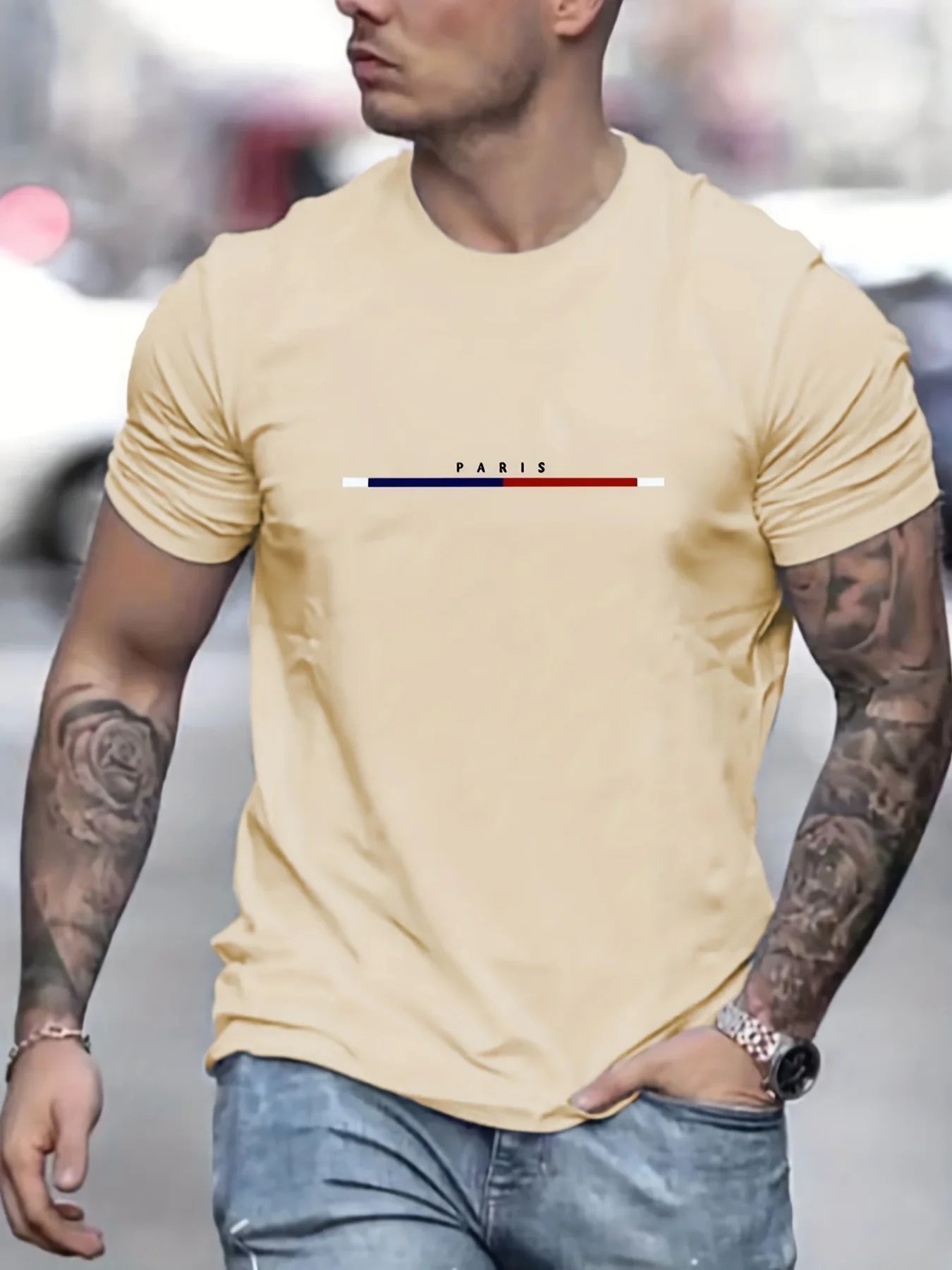 Paris Shirts Men's T-Shirts 3D Print Mens Clothes Short Sleeve Mens T Shirt Crew Neck Oversized T Shirt Fashion Men's Clothing ﻿