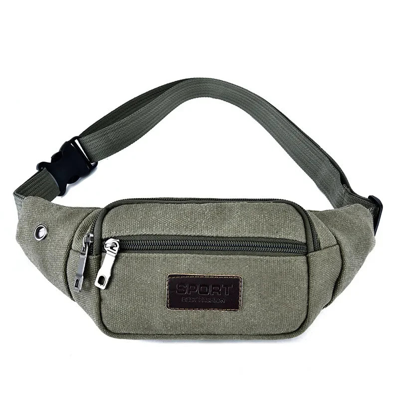 New Sports Waist Packs Casual Canvas Hidden Anti-theft Chest Bags Body Running for Men Women Tourist Cycle Crossbody Bag Pocket