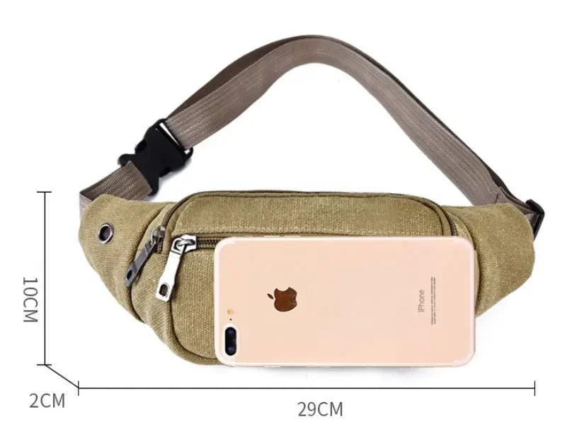 New Sports Waist Packs Casual Canvas Hidden Anti-theft Chest Bags Body Running for Men Women Tourist Cycle Crossbody Bag Pocket