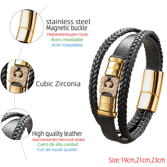 Initial Letter Multilayer Leather Bracelet for Women 26 Alphabet Charm Bangle Female Mens Fashion Birthday Jewelry Party Gifts