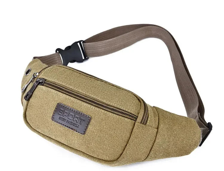 New Sports Waist Packs Casual Canvas Hidden Anti-theft Chest Bags Body Running for Men Women Tourist Cycle Crossbody Bag Pocket