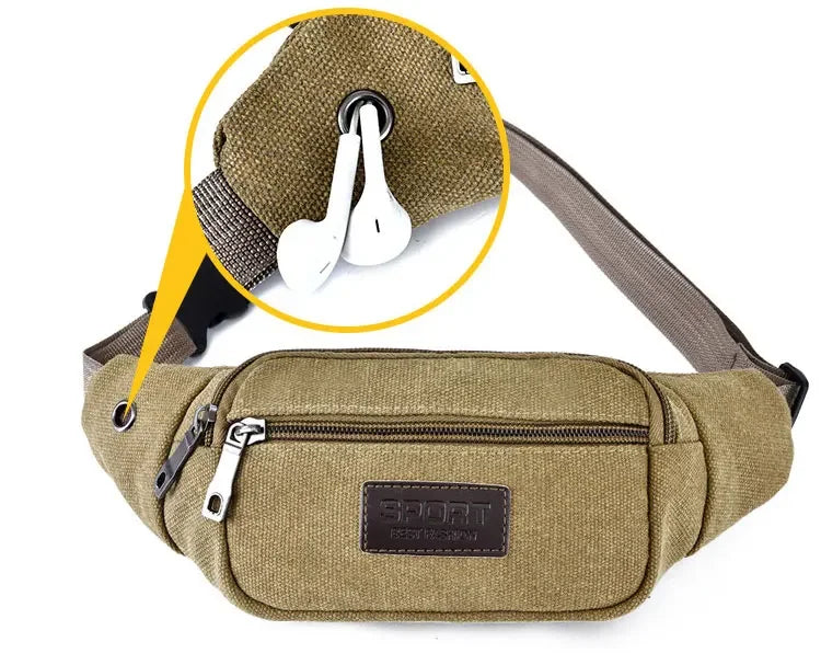 New Sports Waist Packs Casual Canvas Hidden Anti-theft Chest Bags Body Running for Men Women Tourist Cycle Crossbody Bag Pocket