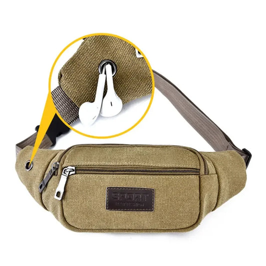 New Sports Waist Packs Casual Canvas Hidden Anti-theft Chest Bags Body Running for Men Women Tourist Cycle Crossbody Bag Pocket
