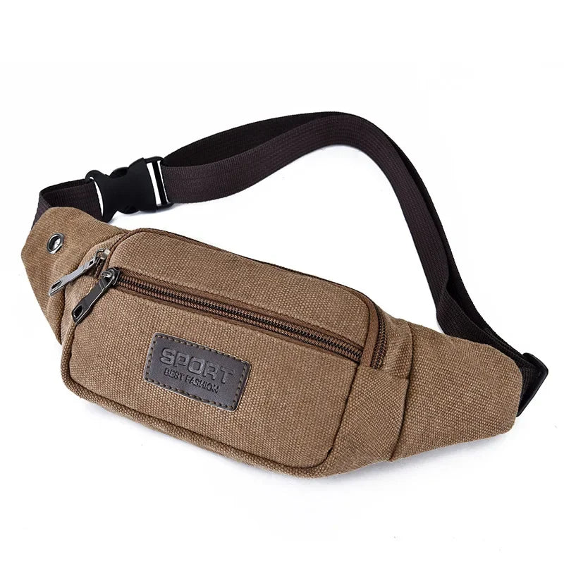 New Sports Waist Packs Casual Canvas Hidden Anti-theft Chest Bags Body Running for Men Women Tourist Cycle Crossbody Bag Pocket
