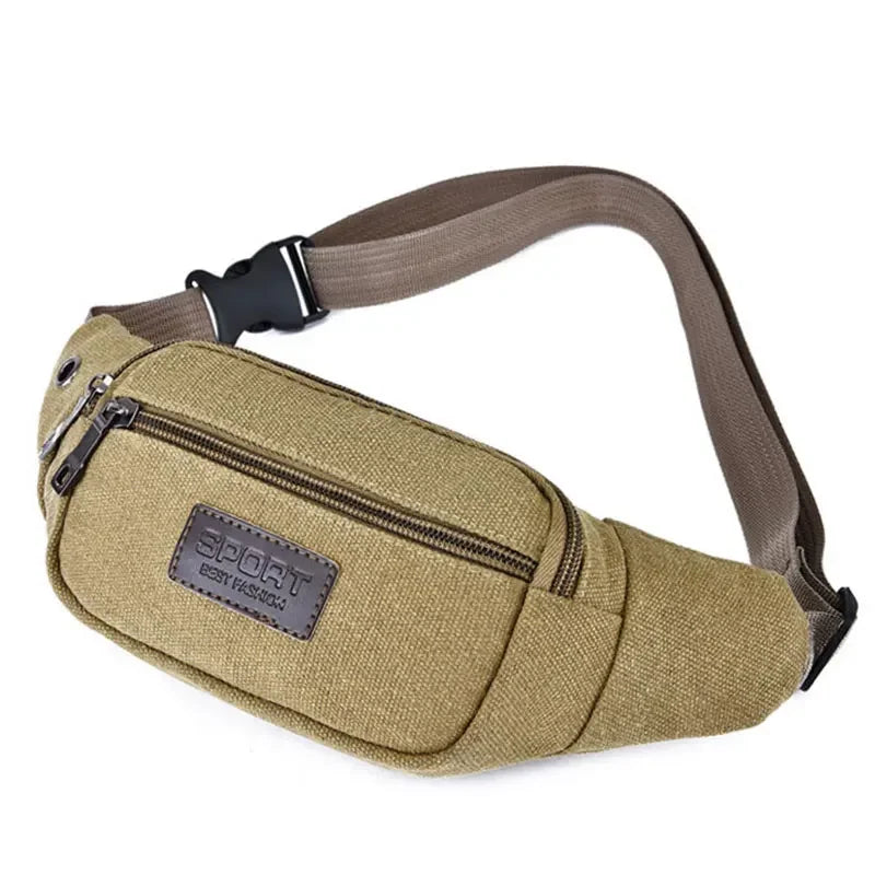 New Sports Waist Packs Casual Canvas Hidden Anti-theft Chest Bags Body Running for Men Women Tourist Cycle Crossbody Bag Pocket