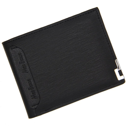 Fashion Men's	Wallet PU Leather Short Card Holder Purse for Men Luxury Designer Billfold Male Portable Small Cardholder Wallets
