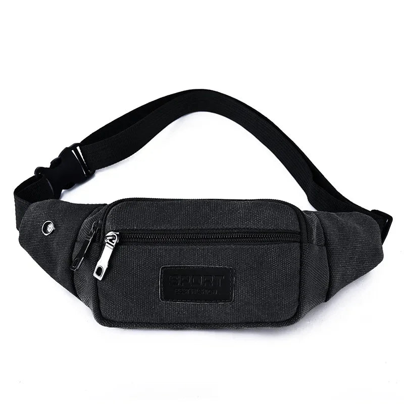 New Sports Waist Packs Casual Canvas Hidden Anti-theft Chest Bags Body Running for Men Women Tourist Cycle Crossbody Bag Pocket