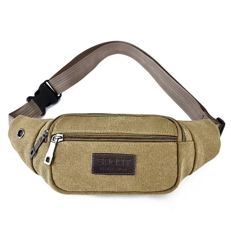 New Sports Waist Packs Casual Canvas Hidden Anti-theft Chest Bags Body Running for Men Women Tourist Cycle Crossbody Bag Pocket