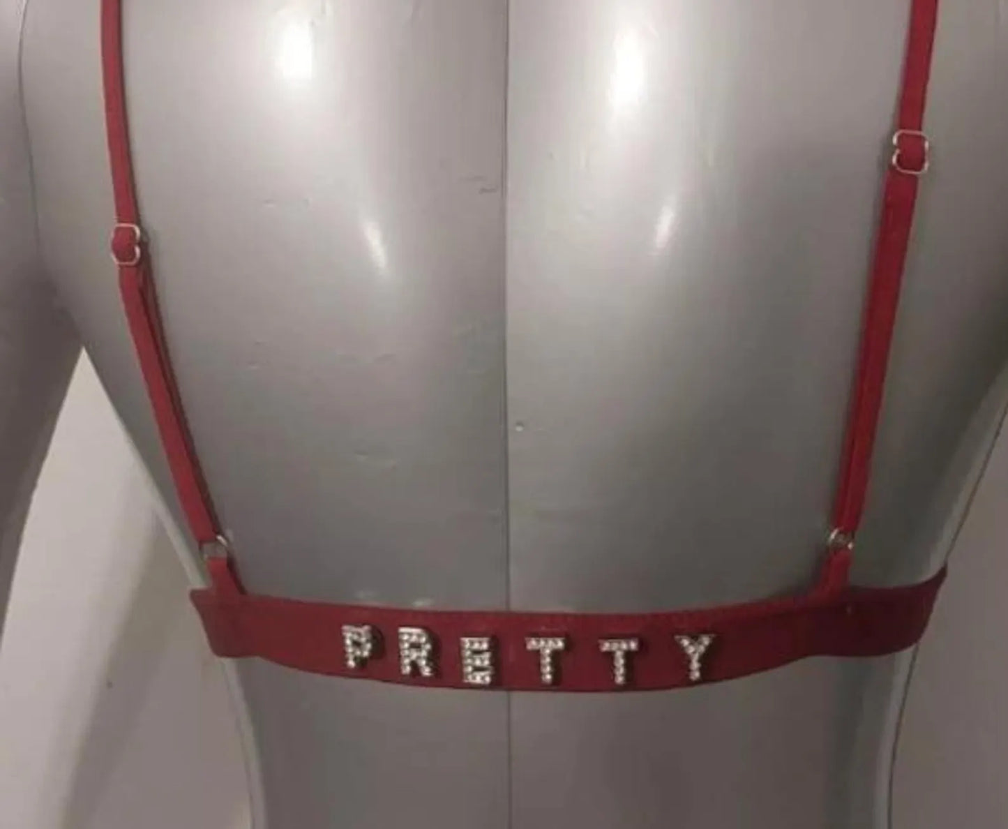 Customized Rhinstone Name On Back European & American Sexy Triangle Cup Bra Front Closure