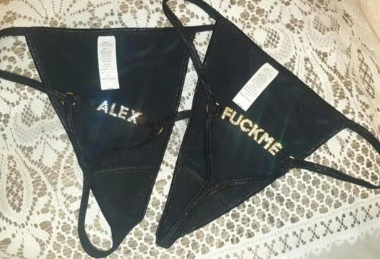 lack Rhinestone Name Thong – Custom Personalized Sparkle for Her