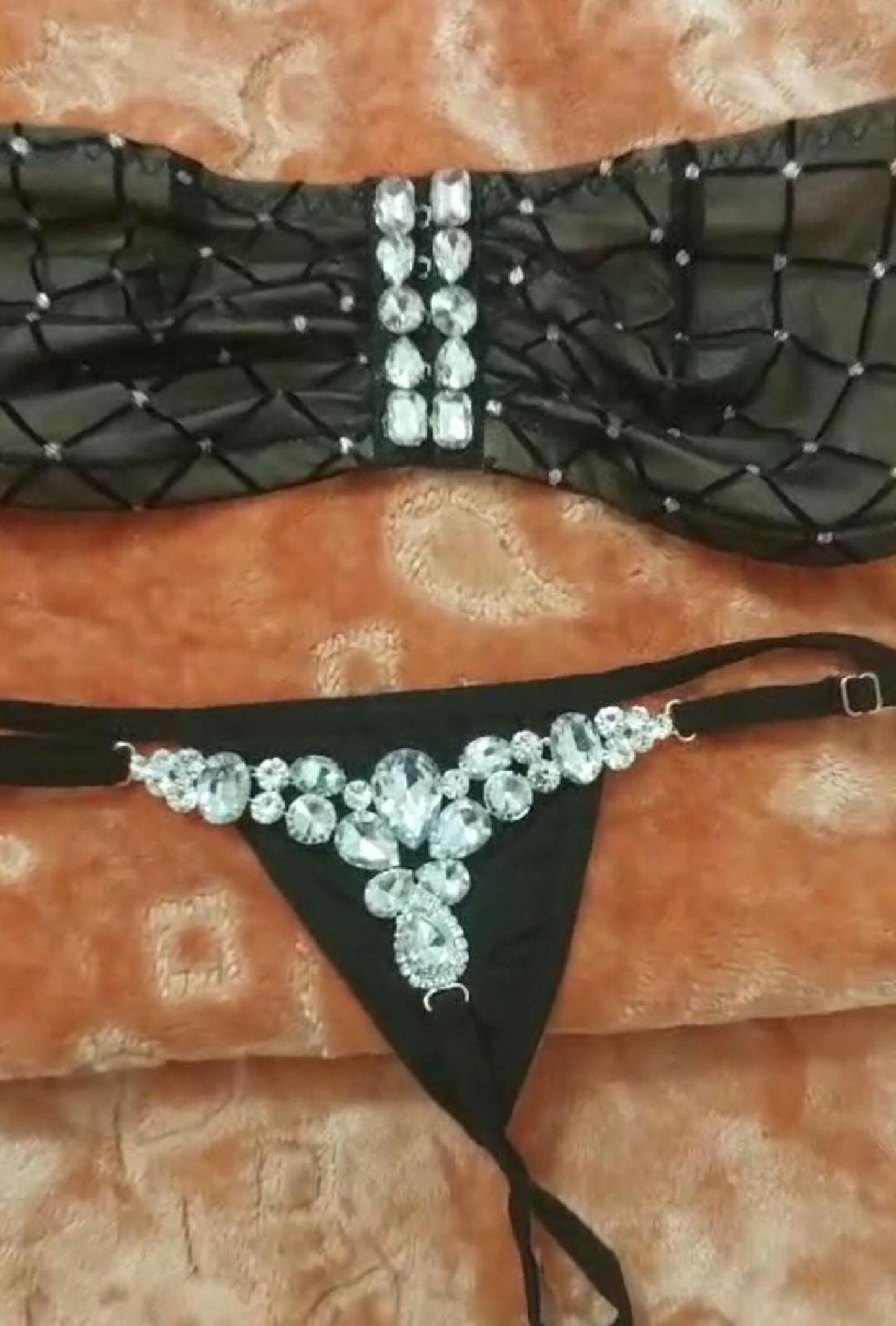 Sexy Crystal Hand Made Bra & Thong Party Wear
