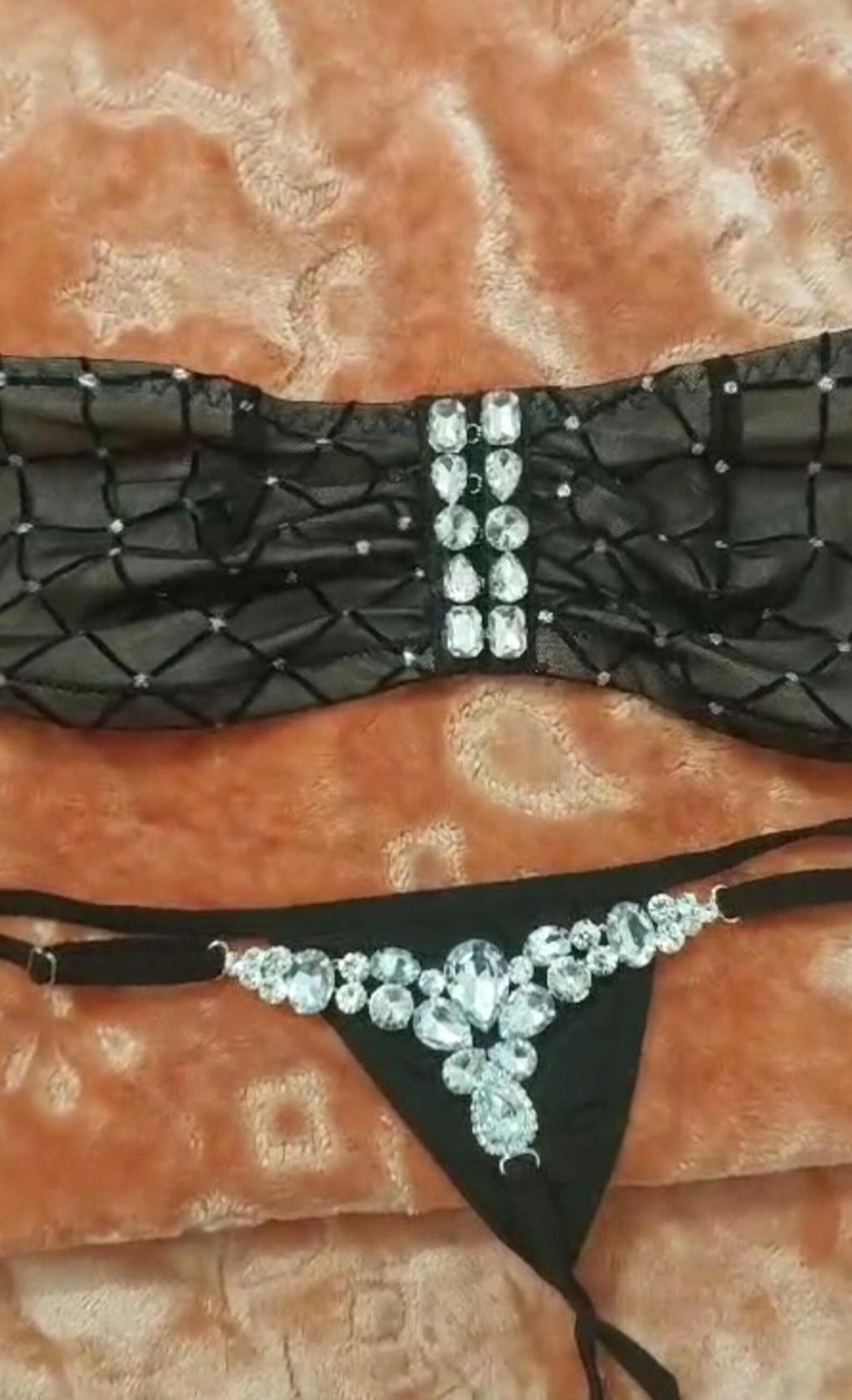 Sexy Crystal Hand Made Bra & Thong Party Wear